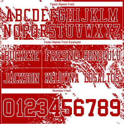 Custom Red White 3D Pattern Abstract Brush Stroke Authentic Football Jersey