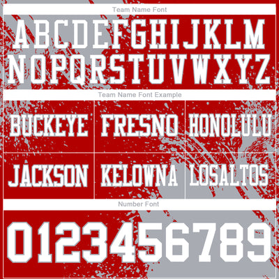 Custom Red White-Gray 3D Pattern Abstract Brush Stroke Authentic Football Jersey