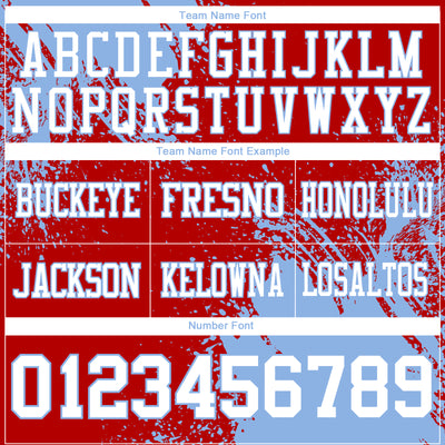 Custom Red White-Light Blue 3D Pattern Abstract Brush Stroke Authentic Football Jersey