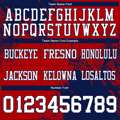 Custom Red White-Navy 3D Pattern Abstract Brush Stroke Authentic Football Jersey