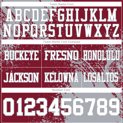 Custom Crimson White-Gray 3D Pattern Abstract Brush Stroke Authentic Football Jersey