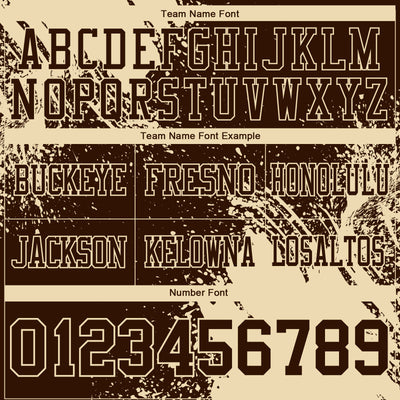 Custom Brown Cream 3D Pattern Abstract Brush Stroke Authentic Football Jersey