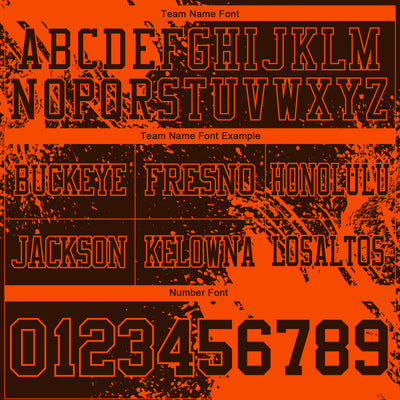 Custom Brown Orange 3D Pattern Abstract Brush Stroke Authentic Football Jersey