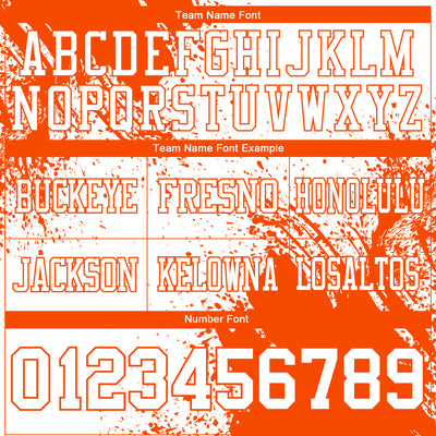 Custom White Orange 3D Pattern Abstract Brush Stroke Authentic Football Jersey