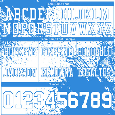 Custom White Powder Blue 3D Pattern Abstract Brush Stroke Authentic Football Jersey