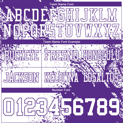 Custom White Purple 3D Pattern Abstract Brush Stroke Authentic Football Jersey