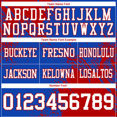 Custom Thunder Blue White-Red 3D Pattern Abstract Brush Stroke Authentic Football Jersey