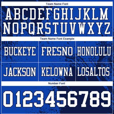 Custom Thunder Blue White-Navy 3D Pattern Abstract Brush Stroke Authentic Football Jersey