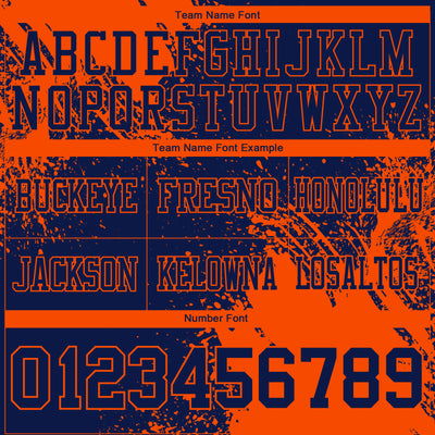 Custom Navy Orange 3D Pattern Abstract Brush Stroke Authentic Football Jersey