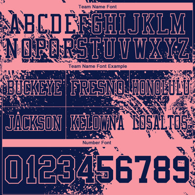 Custom Navy Medium Pink 3D Pattern Abstract Brush Stroke Authentic Football Jersey