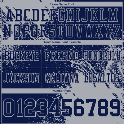 Custom Navy Gray 3D Pattern Abstract Brush Stroke Authentic Football Jersey