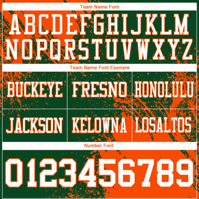 Custom Green White-Orange 3D Pattern Abstract Brush Stroke Authentic Football Jersey