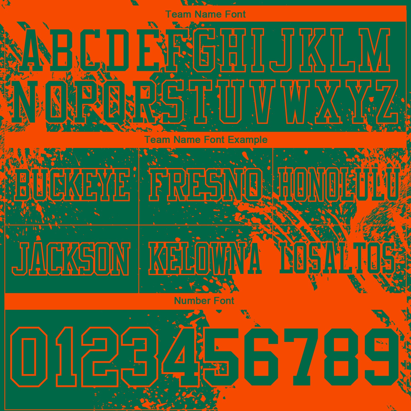 Custom Kelly Green Orange 3D Pattern Abstract Brush Stroke Authentic Football Jersey