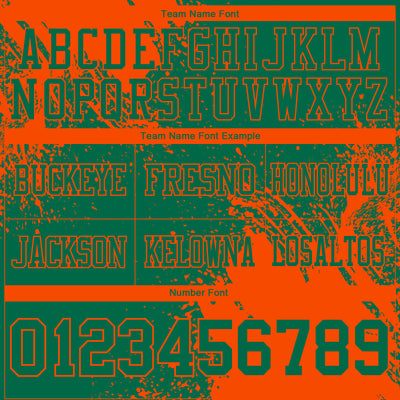 Custom Kelly Green Orange 3D Pattern Abstract Brush Stroke Authentic Football Jersey