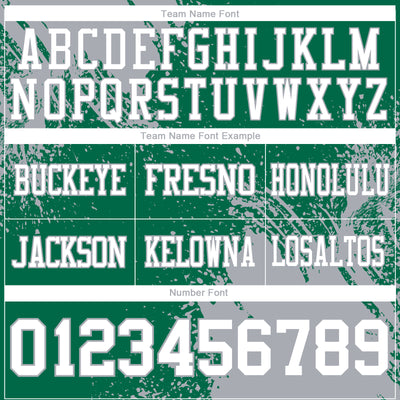 Custom Kelly Green White-Gray 3D Pattern Abstract Brush Stroke Authentic Football Jersey