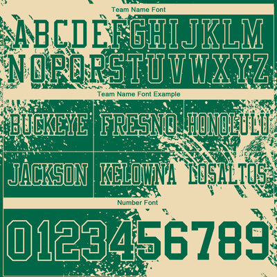 Custom Kelly Green Cream 3D Pattern Abstract Brush Stroke Authentic Football Jersey