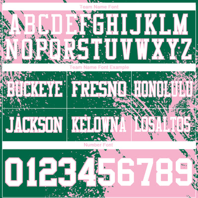 Custom Kelly Green White-Light Pink 3D Pattern Abstract Brush Stroke Authentic Football Jersey
