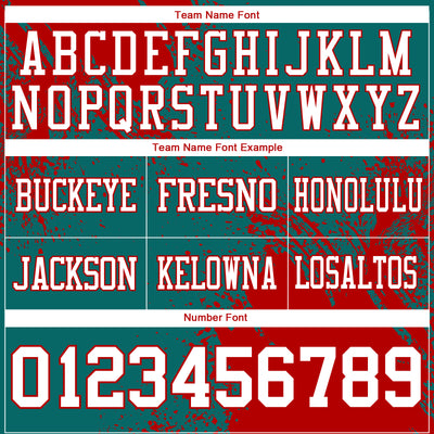 Custom Teal White-Red 3D Pattern Abstract Brush Stroke Authentic Football Jersey