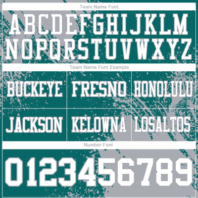 Custom Teal White-Gray 3D Pattern Abstract Brush Stroke Authentic Football Jersey