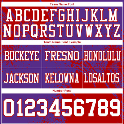 Custom Purple White-Red 3D Pattern Abstract Brush Stroke Authentic Football Jersey