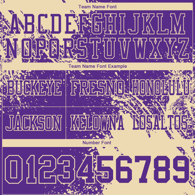 Custom Purple Cream 3D Pattern Abstract Brush Stroke Authentic Football Jersey