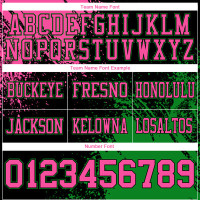 Custom Black Pink-Grass Green 3D Pattern Abstract Brush Stroke Authentic Football Jersey