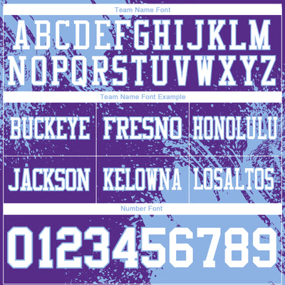 Custom Purple White-Light Blue 3D Pattern Abstract Brush Stroke Authentic Football Jersey