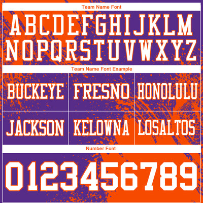 Custom Purple White-Orange 3D Pattern Abstract Brush Stroke Authentic Football Jersey