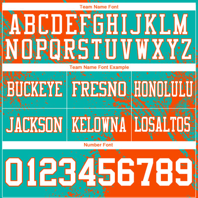 Custom Aqua White-Orange 3D Pattern Abstract Brush Stroke Authentic Football Jersey