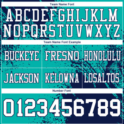 Custom Aqua White-Navy 3D Pattern Abstract Brush Stroke Authentic Football Jersey