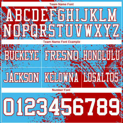 Custom Sky Blue White-Red 3D Pattern Abstract Brush Stroke Authentic Football Jersey