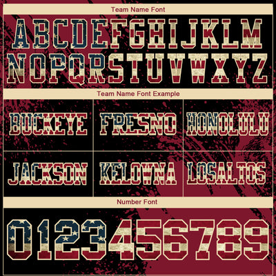 Custom Black Vintage USA Flag Crimson-Cream 3D Pattern Abstract Brush Stroke Authentic Football Jersey