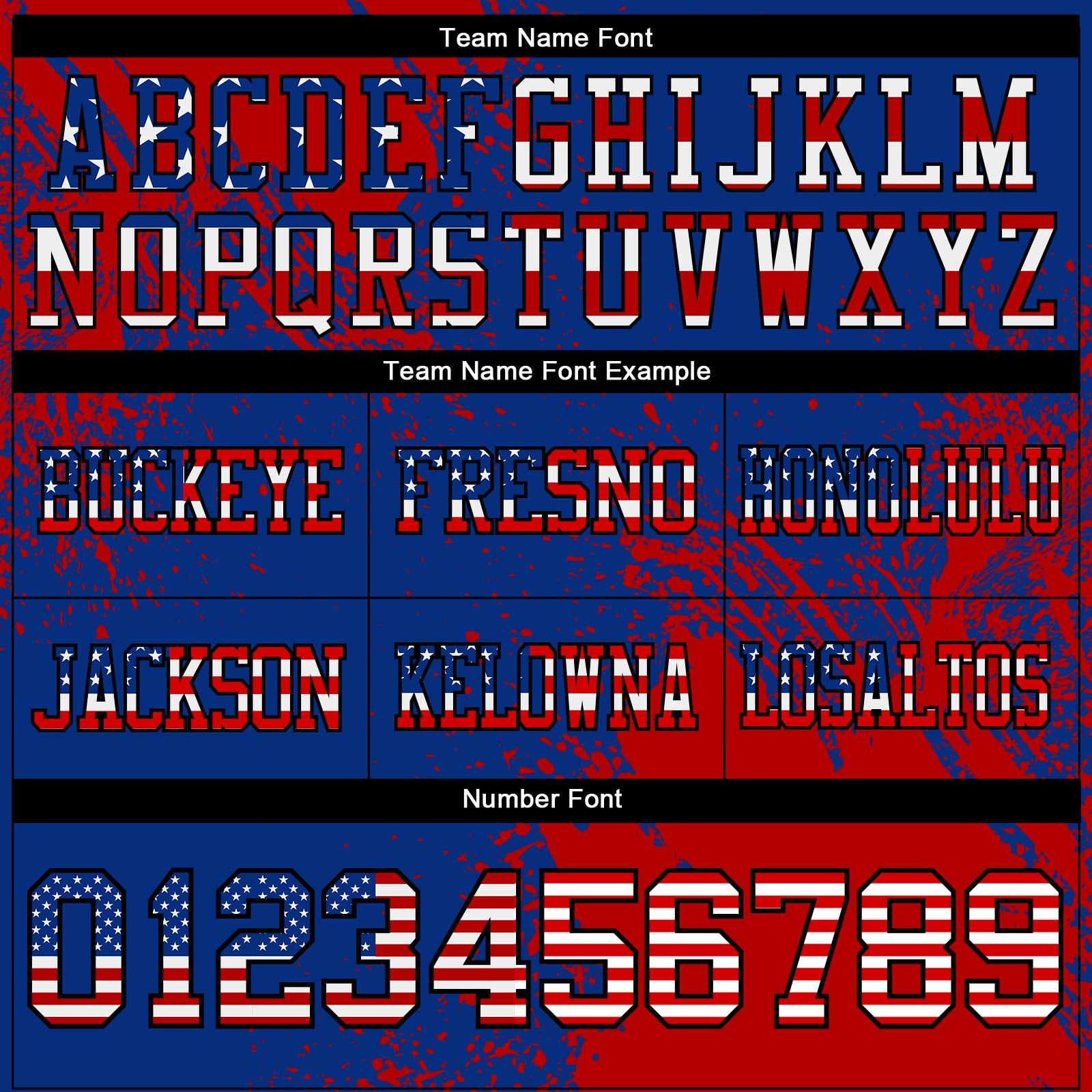 Custom Royal USA Flag Red-Black 3D Pattern Abstract Brush Stroke Authentic Football Jersey