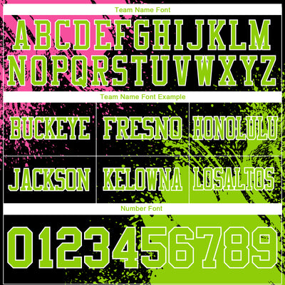 Custom Black Neon Green-Pink 3D Pattern Abstract Brush Stroke Authentic Football Jersey