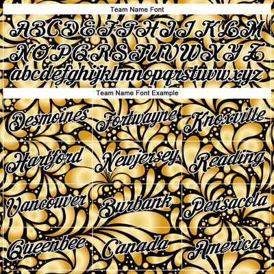 Custom Stitched Black White 3D Pattern Design Golden Subtle Floral Sports Pullover Sweatshirt Hoodie