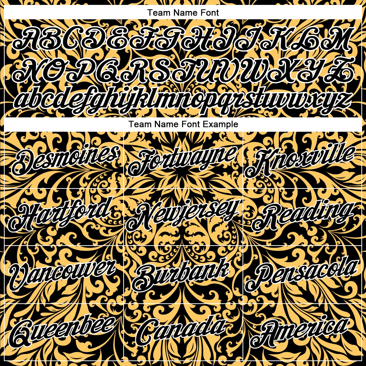 Custom Stitched Black White 3D Pattern Design Golden Subtle Floral Sports Pullover Sweatshirt Hoodie