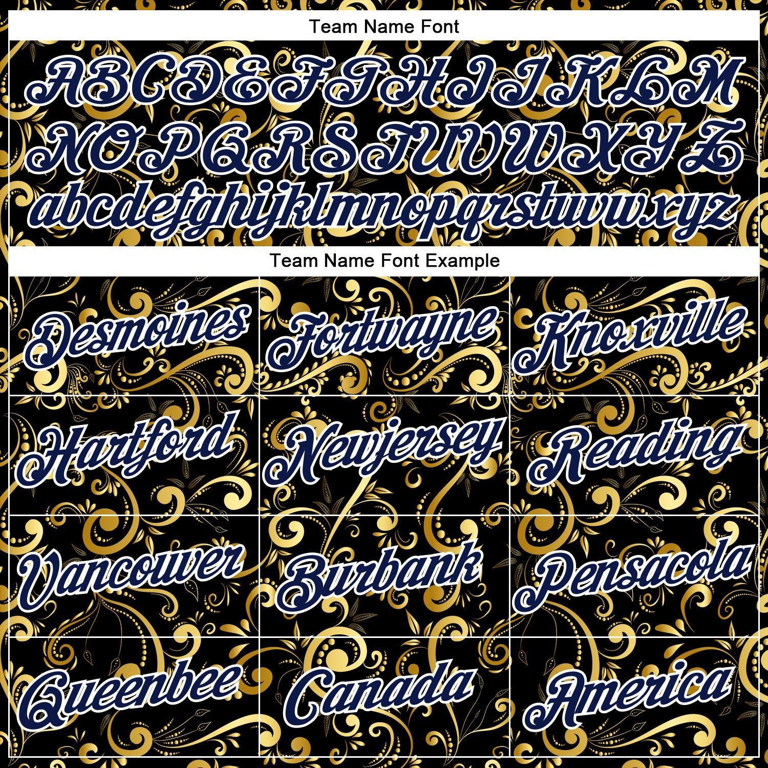 Custom Stitched Black Navy-White 3D Pattern Design Golden Subtle Floral Sports Pullover Sweatshirt Hoodie