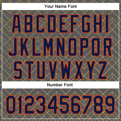 Custom Stitched Steel Gray Navy Gold-Orange 3D Pattern Design Line Geometric Shape Sports Pullover Sweatshirt Hoodie