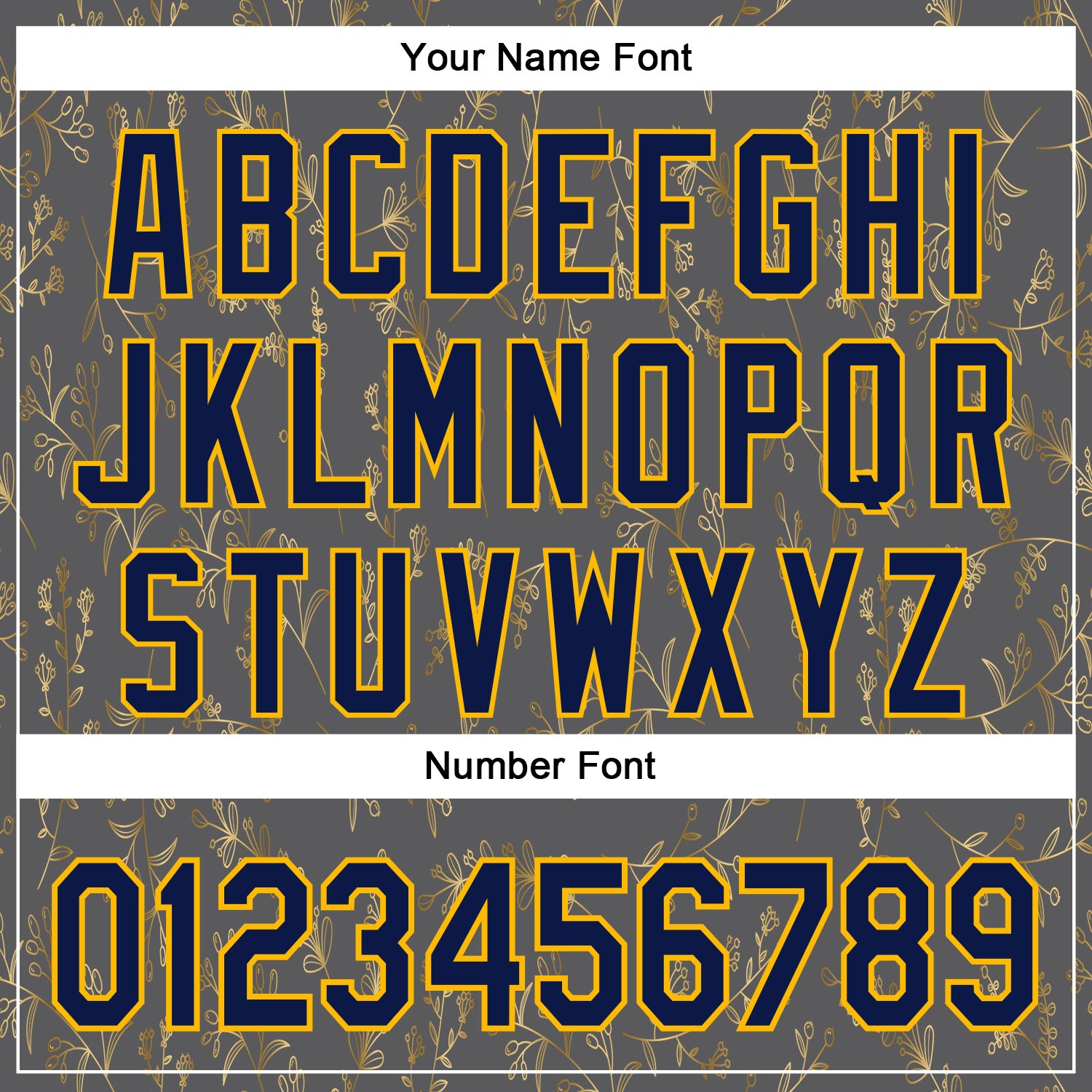 Custom Stitched Steel Gray Navy-Gold 3D Pattern Design Golden Subtle Floral Sports Pullover Sweatshirt Hoodie