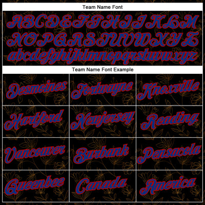 Custom Stitched Black Royal-Red 3D Pattern Design Golden Subtle Floral Sports Pullover Sweatshirt Hoodie