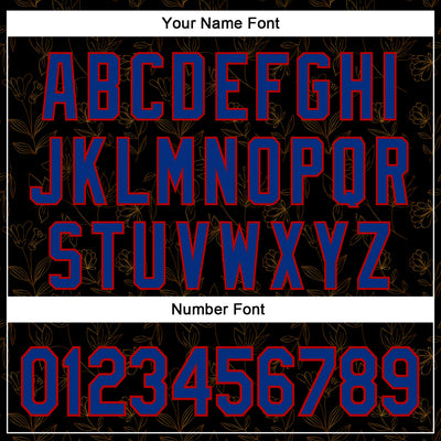 Custom Stitched Black Royal-Red 3D Pattern Design Golden Subtle Floral Sports Pullover Sweatshirt Hoodie