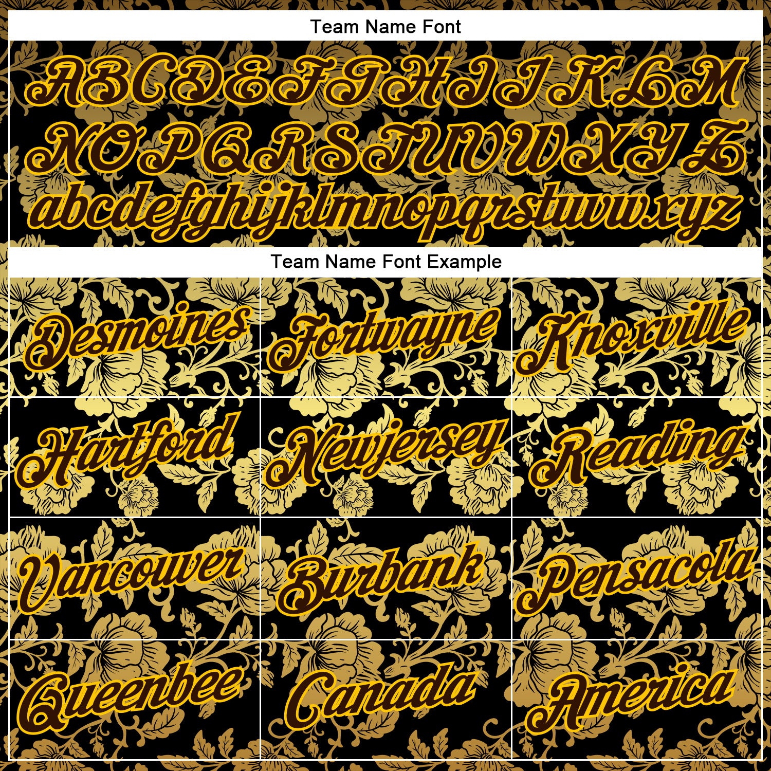 Custom Stitched Black Brown-Yellow 3D Pattern Design Golden Subtle Floral Sports Pullover Sweatshirt Hoodie