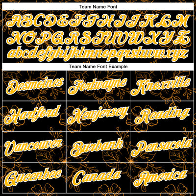 Custom Stitched Black Gold-White 3D Pattern Design Golden Subtle Floral Sports Pullover Sweatshirt Hoodie