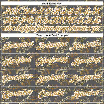 Custom Stitched Steel Gray Old Gold-White 3D Pattern Design Golden Subtle Floral Sports Pullover Sweatshirt Hoodie