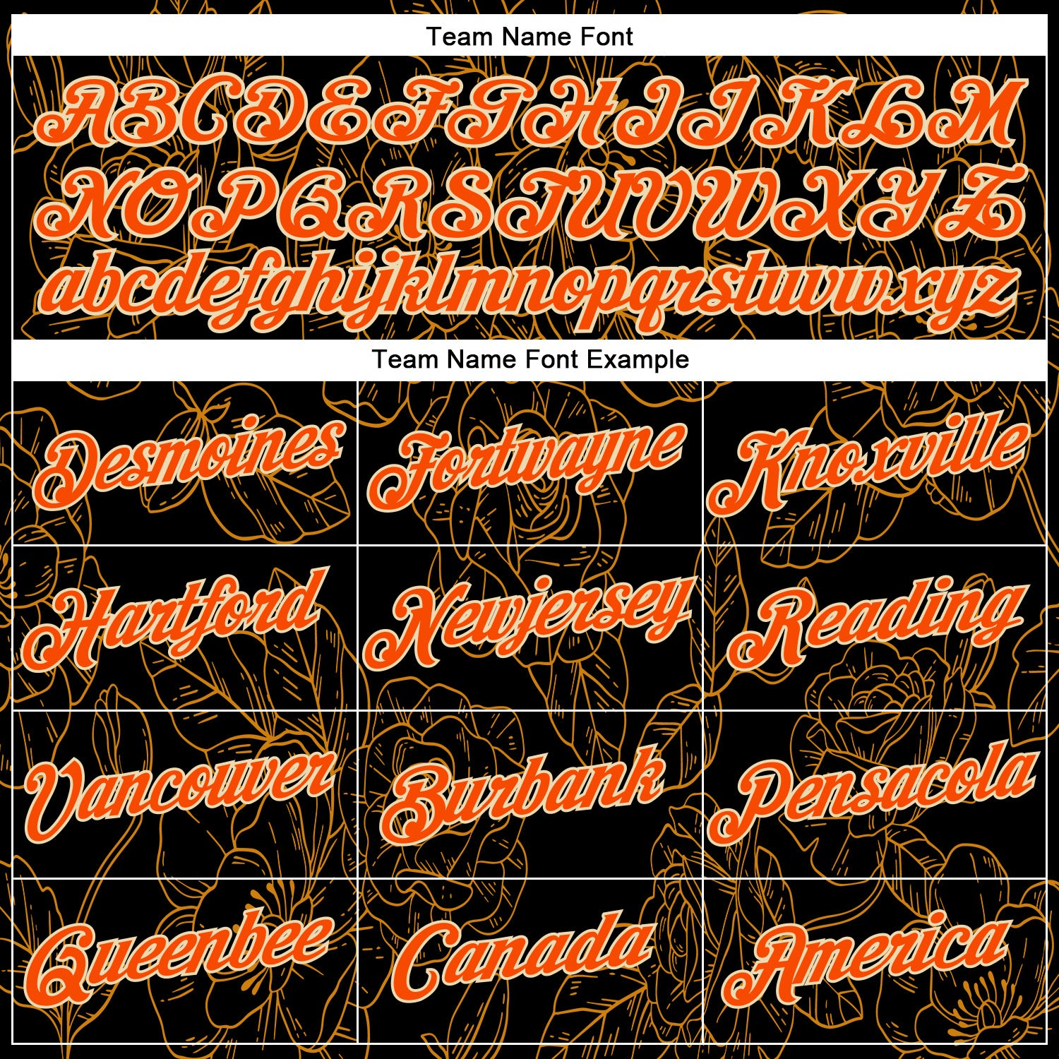 Custom Stitched Black Orange-Cream 3D Pattern Design Golden Subtle Floral Sports Pullover Sweatshirt Hoodie