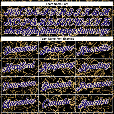 Custom Stitched Black Dark Purple-Cream 3D Pattern Design Golden Subtle Floral Sports Pullover Sweatshirt Hoodie