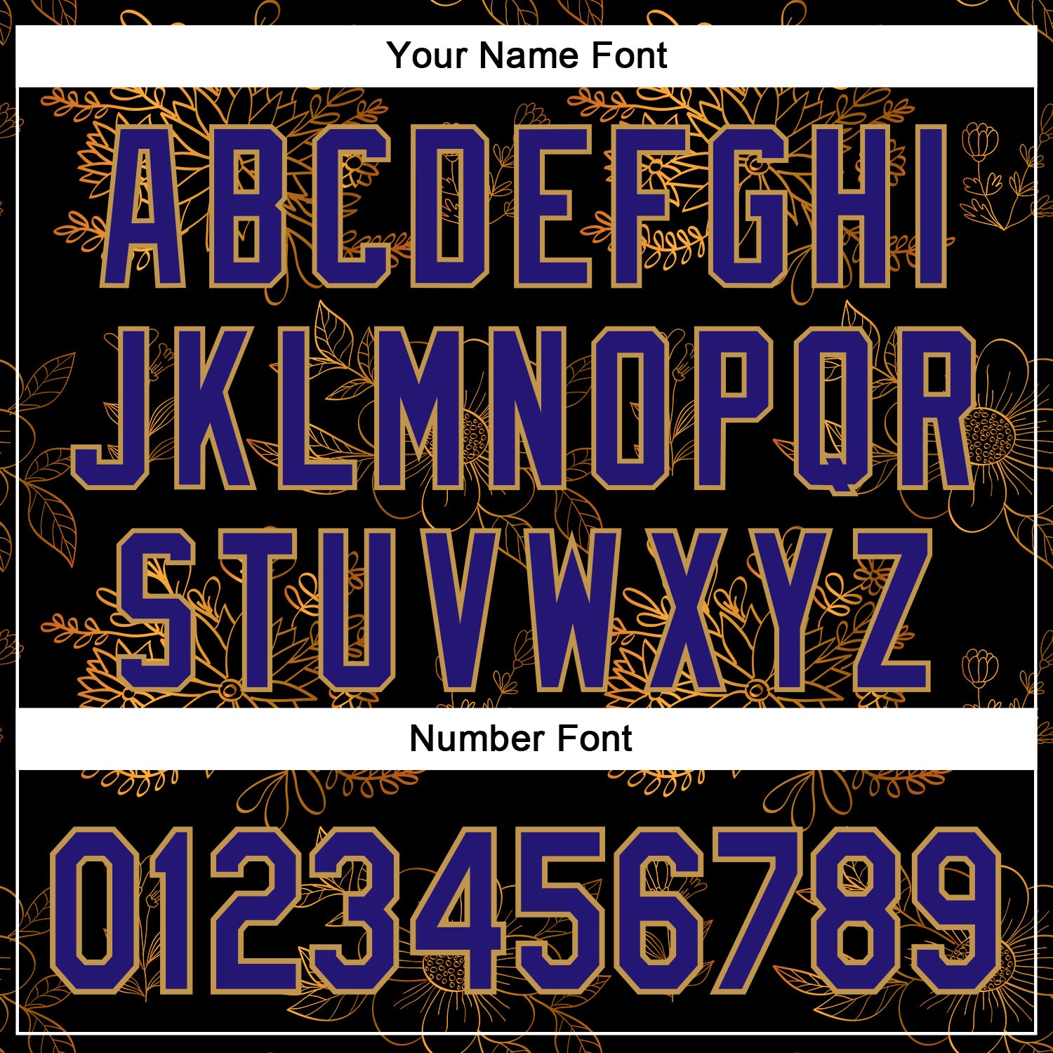 Custom Stitched Black Dark Purple-Old Gold 3D Pattern Design Golden Subtle Floral Sports Pullover Sweatshirt Hoodie