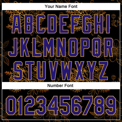 Custom Stitched Black Dark Purple-Old Gold 3D Pattern Design Golden Subtle Floral Sports Pullover Sweatshirt Hoodie