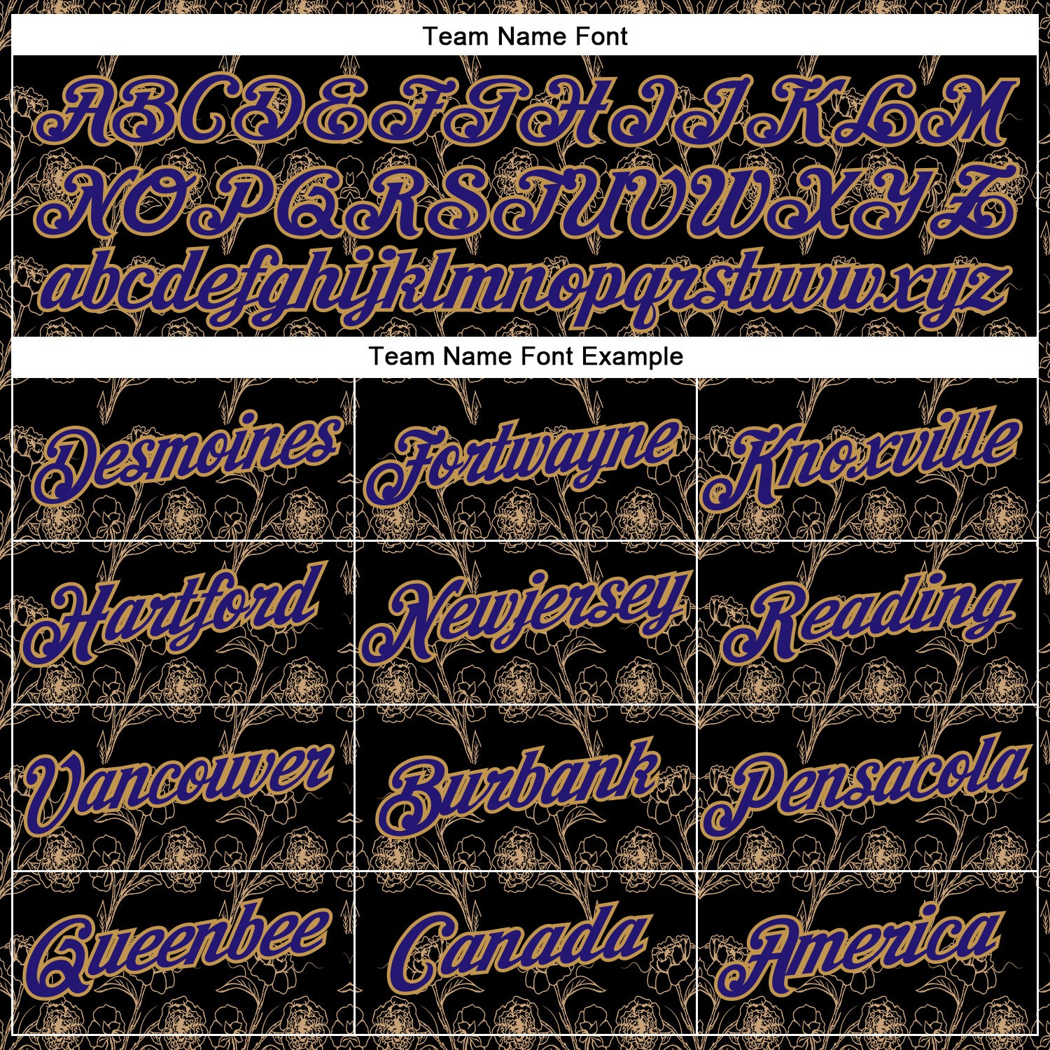 Custom Stitched Black Dark Purple-Old Gold 3D Pattern Design Golden Subtle Floral Sports Pullover Sweatshirt Hoodie