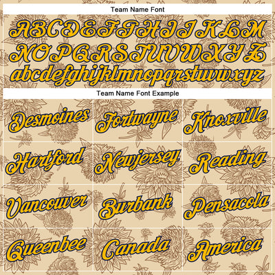 Custom Stitched City Cream Gold-Navy 3D Pattern Design Subtle Floral Sports Pullover Sweatshirt Hoodie